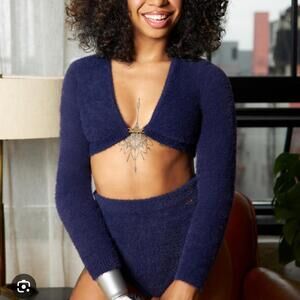 Savage X Fenty Fluff It Up PJ Crop Top Size S